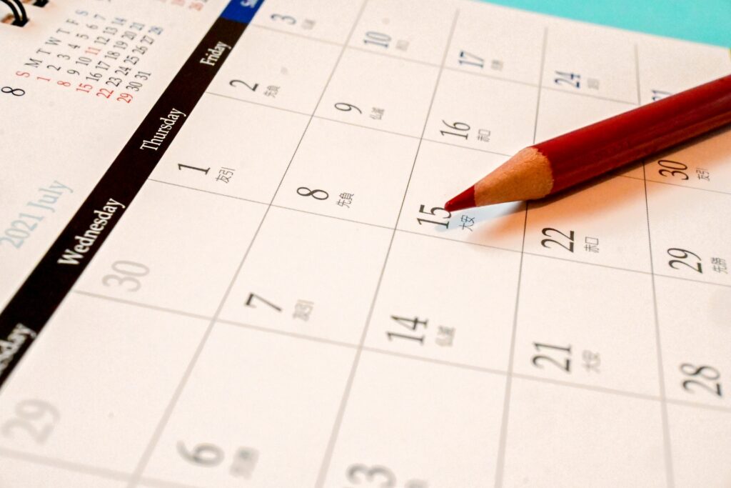 カレンダーの画像